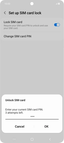 Key in your SIM PIN and press OK. The default SIM PIN is 0000.