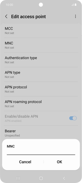 Key in 10 and press OK.