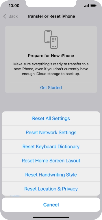 Press Reset Network Settings.