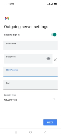 Press the field below 'Port' and key in 25.