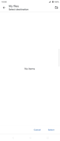 To create a new folder, press the new folder icon and follow the instructions on the screen to create a new folder.