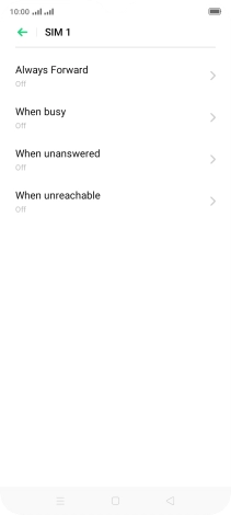 Press the required divert type.