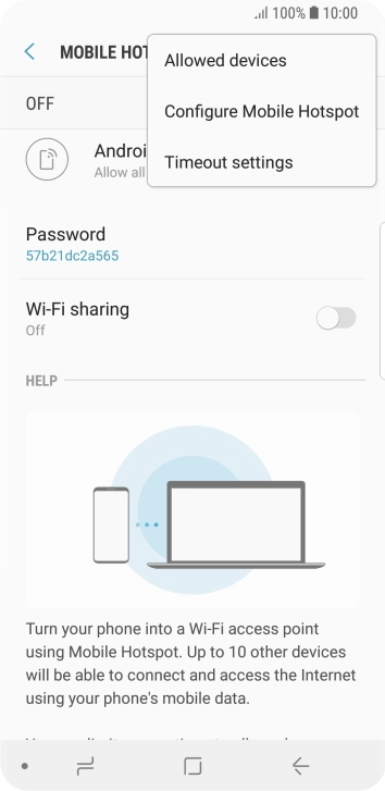 Press Configure Mobile Hotspot.