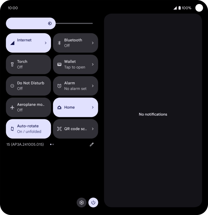 Press the settings icon. Press the settings icon.