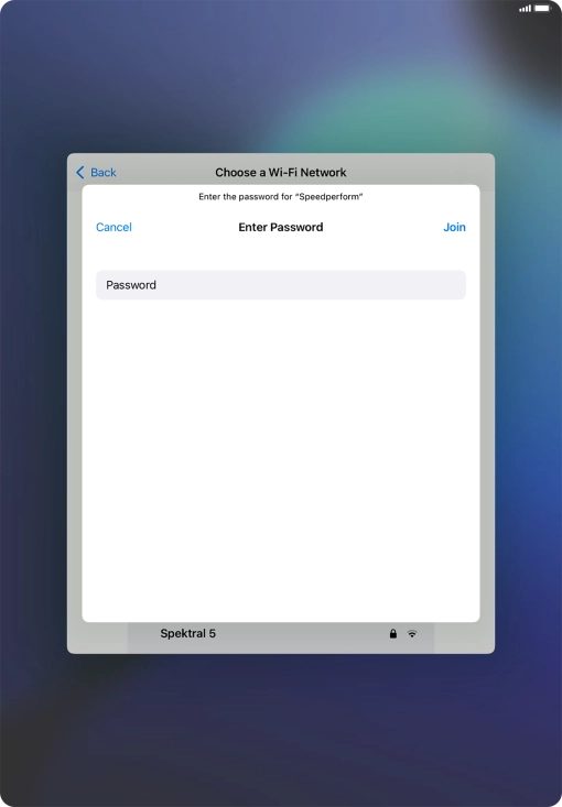 Key in the password for the WiFi network and press Join. Key in the password for the WiFi network and press Join.