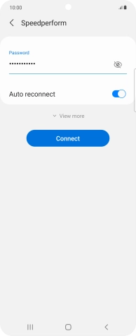Key in the password for the WiFi network and press Connect.