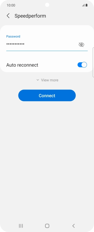 Key in the password for the WiFi network and press Connect.