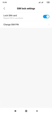 Press the indicator next to 'Lock SIM card' to turn the function on or off.