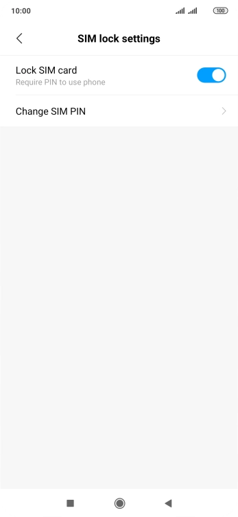 Press the indicator next to 'Lock SIM card' to turn the function on or off.