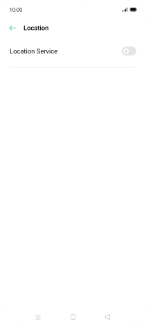 Press the indicator next to 'Location Service' to turn the function on or off.