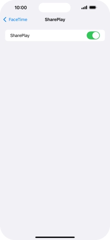 Press the indicator next to 'SharePlay' to turn the function on or off.