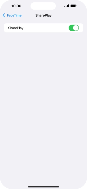 Press the indicator next to 'SharePlay' to turn the function on or off.