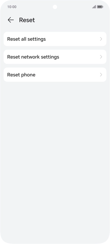 Press Reset network settings.