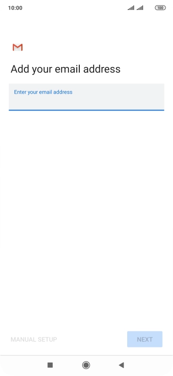 Press the field below 'Enter your email address' and key in your email address.