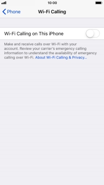 Press the indicator next to 'Wi-Fi Calling on This iPhone' to turn the function on or off.