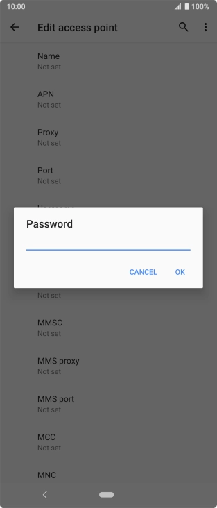 Key in password and press OK. Key in password and press OK.