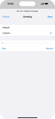 Press Play to play back your greeting.