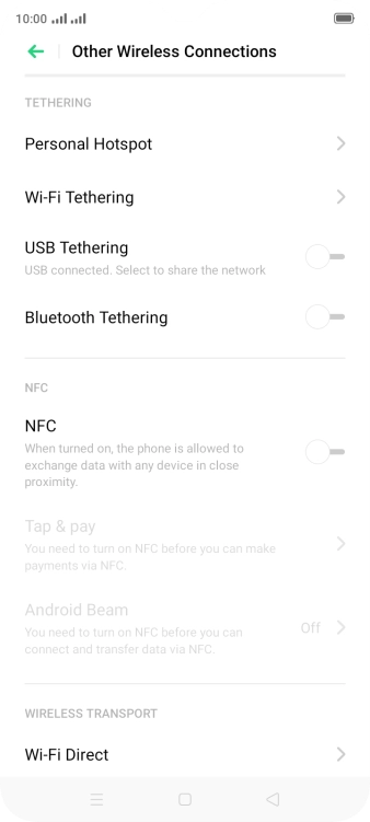 Press Personal Hotspot.