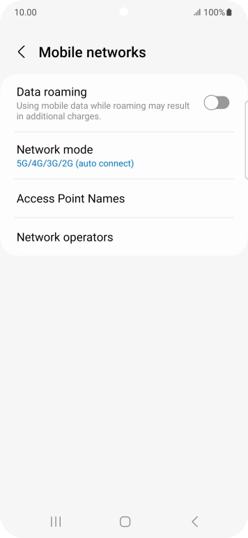 Press Network mode.