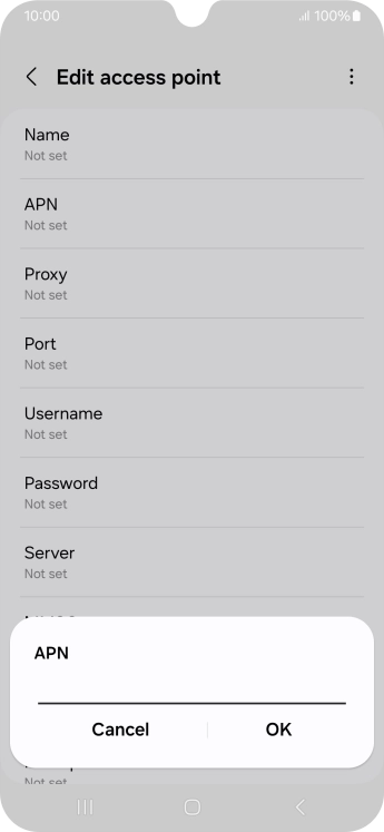 Key in mobile.o2.co.uk and press OK.