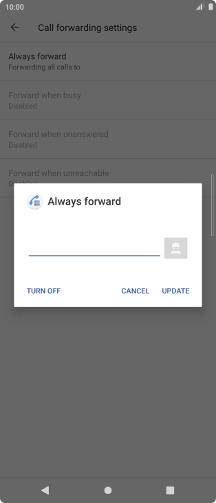 Press TURN OFF.