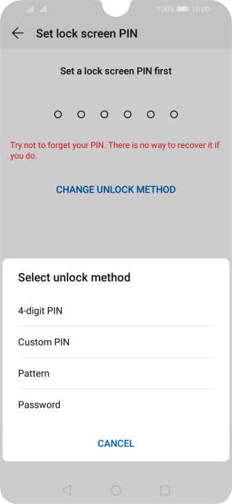 Press the required phone lock code and follow the instructions on the screen to create an additional phone lock code.