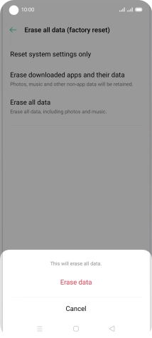 Press Erase data.