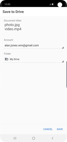 Press the field below 'Folder' and go to the required folder.