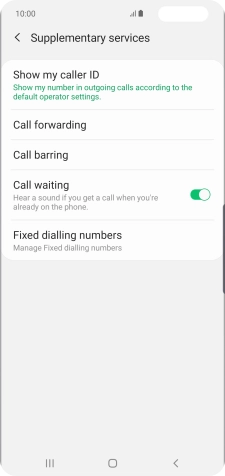 Press the indicator next to 'Call waiting' to turn the function on or off.