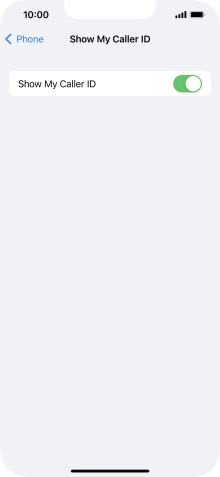 Press the indicator next to 'Show My Caller ID' to turn the function on or off.