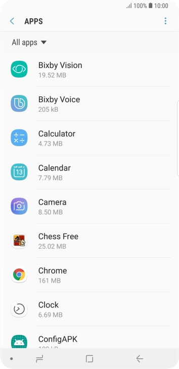 Press the required app.