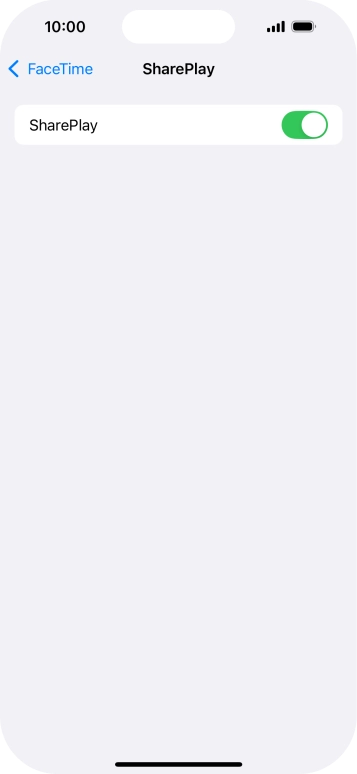 Press the indicator next to 'SharePlay' to turn the function on or off.