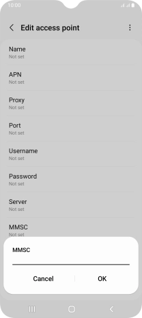 Key in http://mmsc.mms.o2.co.uk:8002 and press OK.