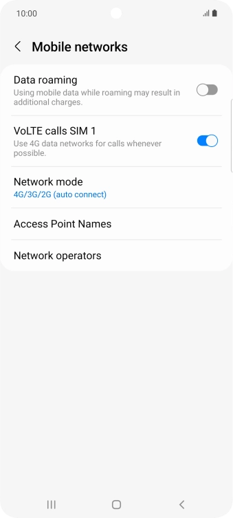 Press Network mode.