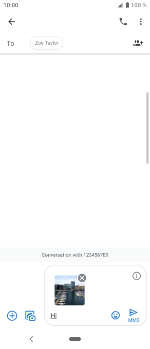 Press the send icon when you've finished your picture message.