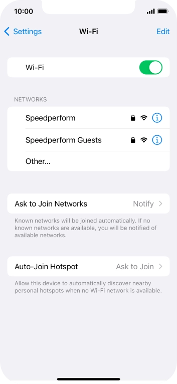 Press the required WiFi network and key in the password for the WiFi network.
