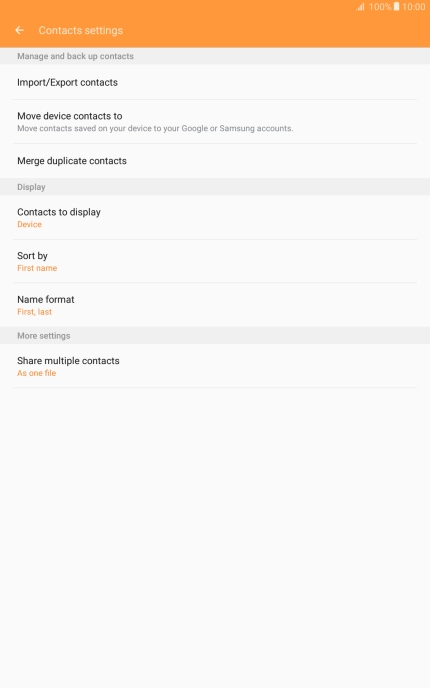 Press Import/Export contacts.