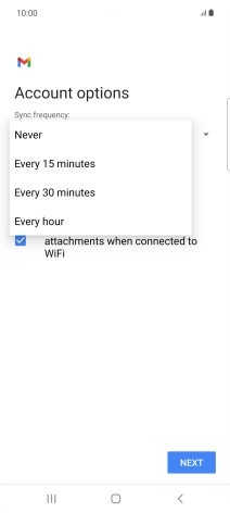 Press the required setting.