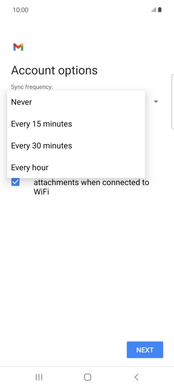 Press the required setting.
