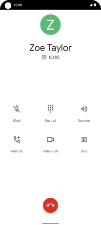 Press the end call icon.