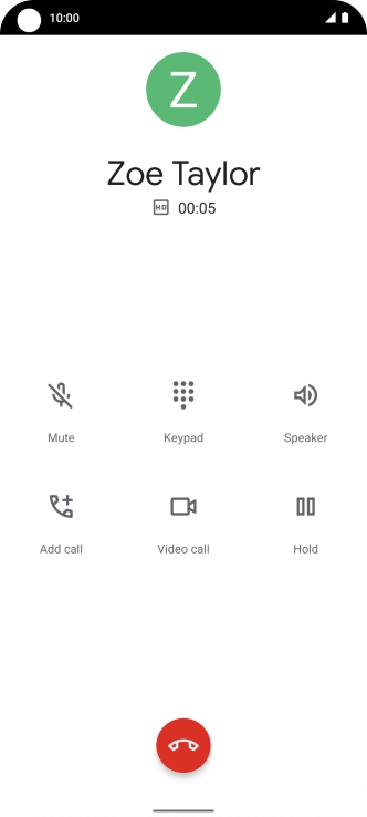 Press the end call icon.