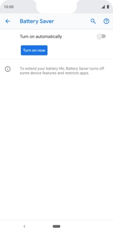 Press Turn on now to turn on the function.