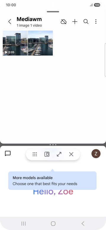 Press the end icon.
