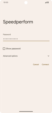 Key in the password for the WiFi network and press Connect.