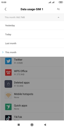 Press the required setting.