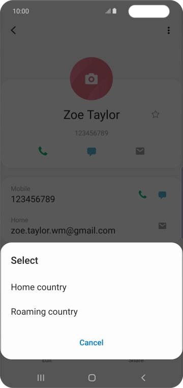 Press the required setting.