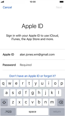 Press the field next to 'Password' and key in the password for your Apple ID.