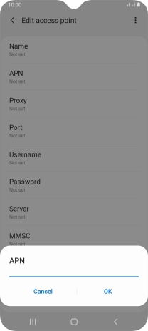 Key in mobile.o2.co.uk and press OK.