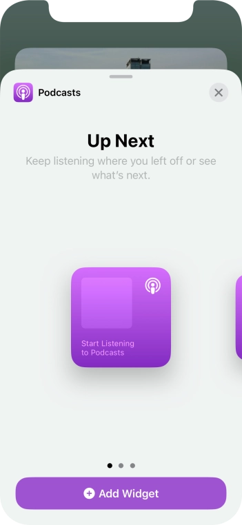 Slide your finger right or left on the screen to select the required widget size. Slide your finger right or left on the screen to select the required widget size.