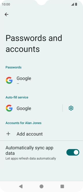Press Add account.